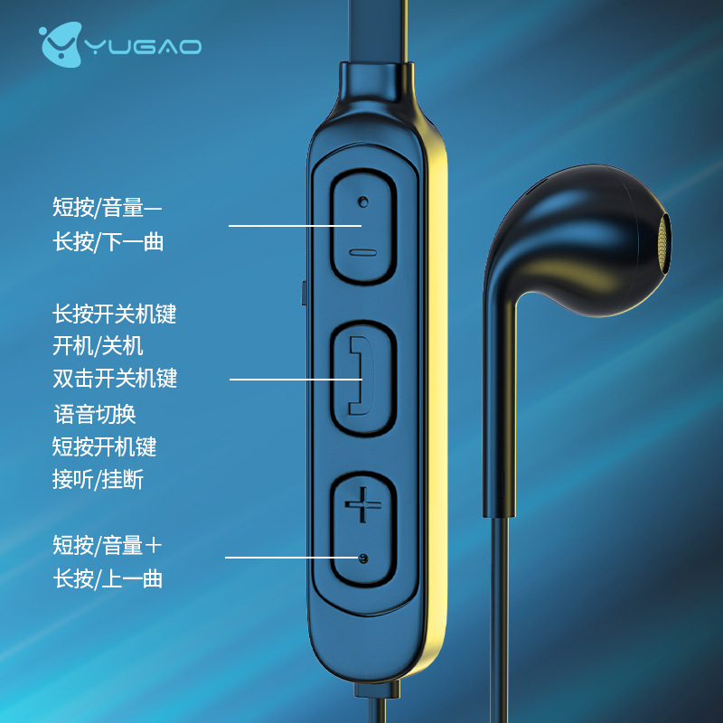 Yugao Gift Wireless Bluetooth Headphones, dual-ear neck-hanging in-ear high-end noise-cancelling headsets, perfect for women's sports Specification image
