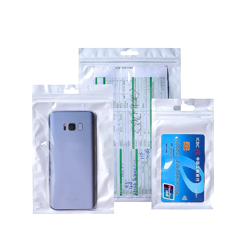 White pearlescent film yin-yang bone bag jewelry phone case self-sealing bag data cable sealing bag semi-transparent pearlescent bag Item Picture