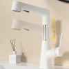 Cross-border white lifting and rotating washbasin faucet, bathroom cold and hot washbasin, washbasin pull-out multi-functional details Picture