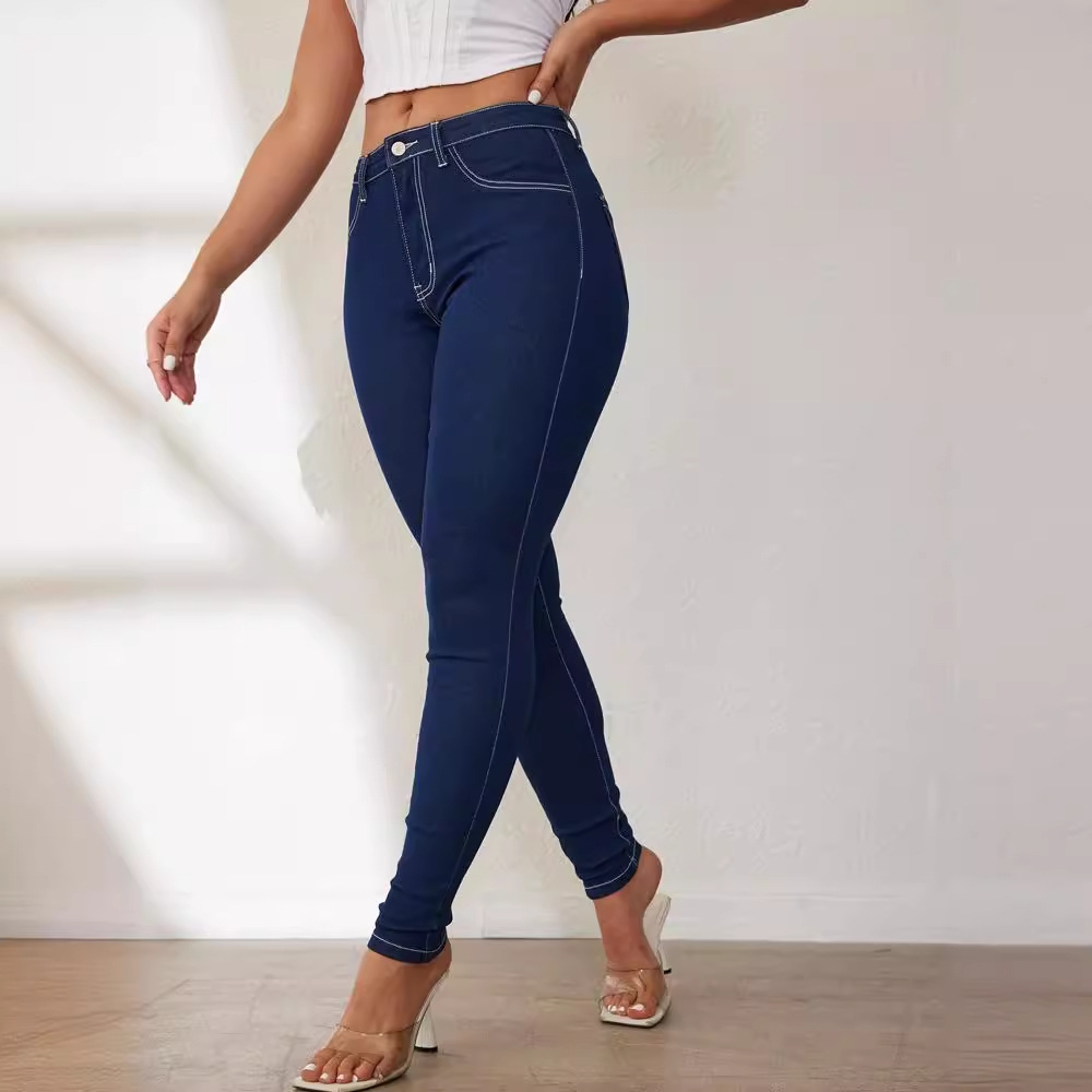 Summer new style European and American retro skinny jeans for women, lifting and slimming stretch pants on cross-border Amazon independent station Specification image