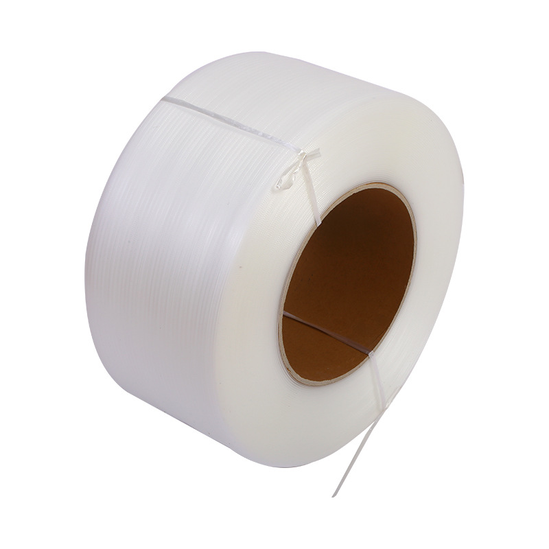 Wholesale of 5mm fully automatic PP strapping tape, new material machine plastic strapping tape, transparent colored hot melt packaging tape Item Picture