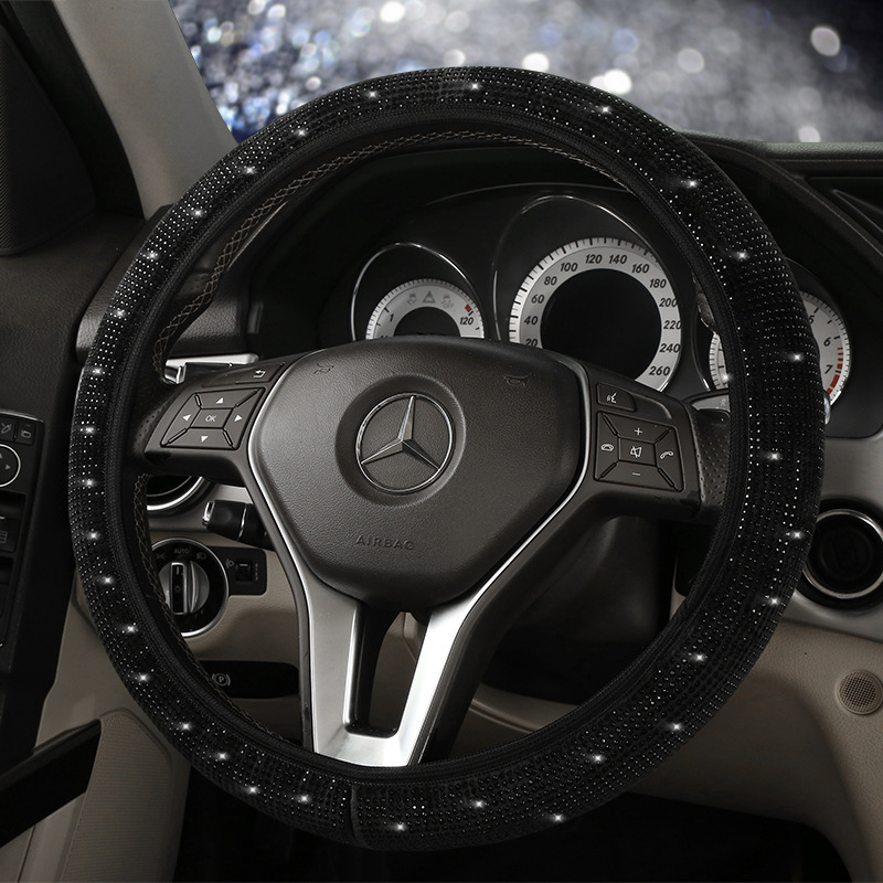 New Car Steering Wheel Cover Summer Full Of Diamond Insert Diamond Hot Drill Without Inner Ring Steering Wheel Cover Cross-Border Amazon details Picture