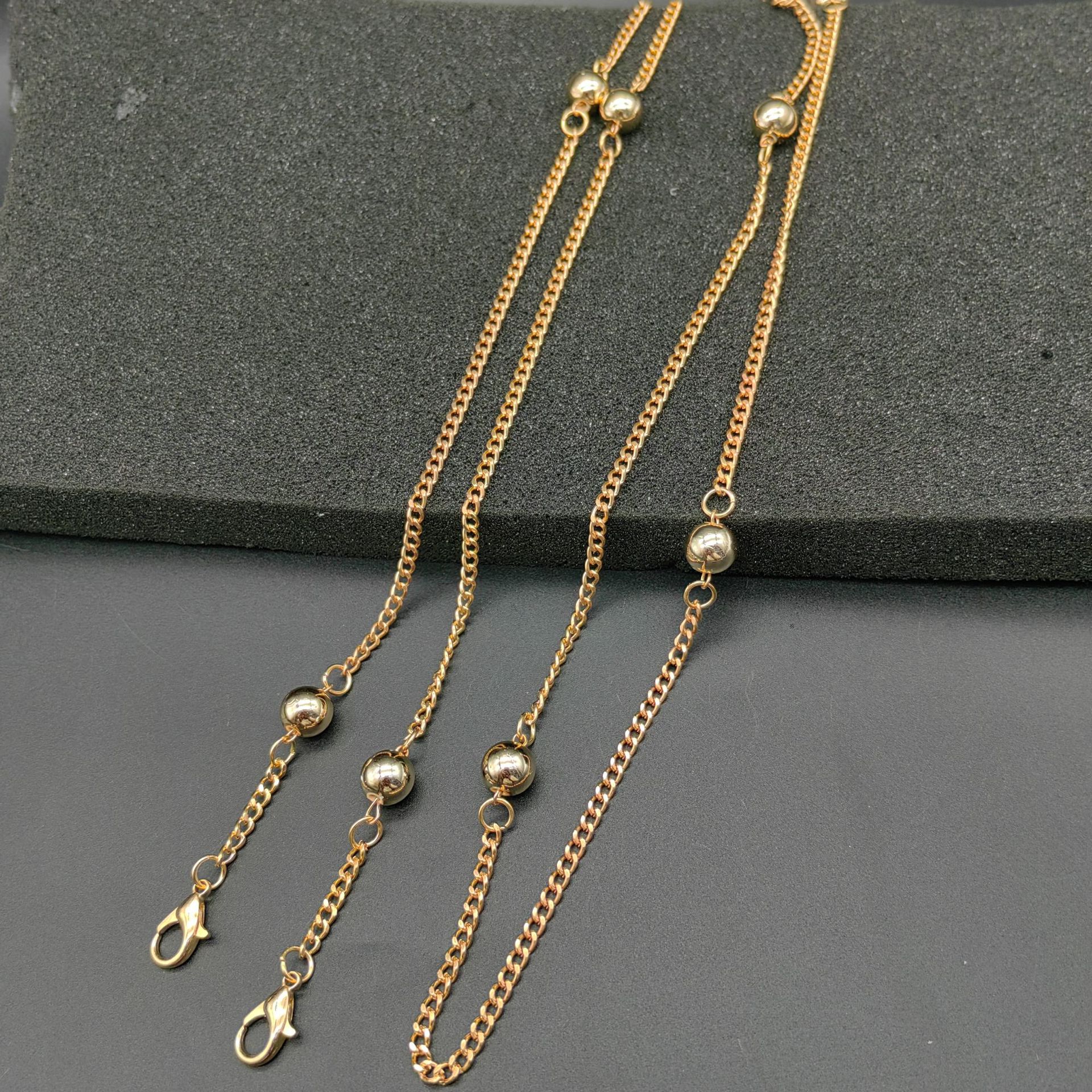 Wholesale Metal Chain Double Head Lobster Buckle Clothing Bag Waist Chain Electroplating Color Preserving Chain Diy Hand Accessories