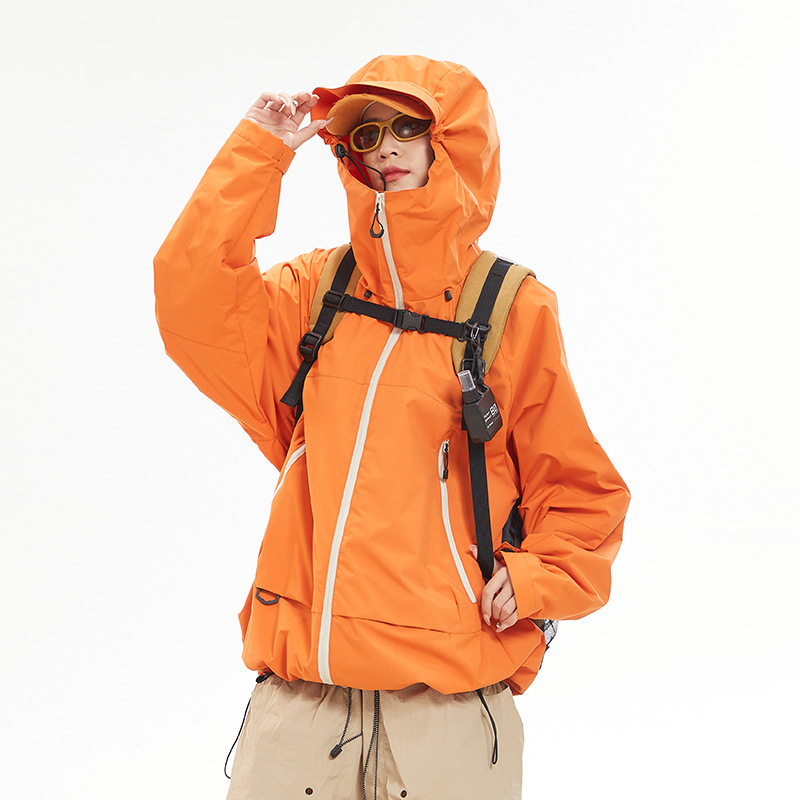 2024秋季山系冲锋衣单层男女通码防风防水旅行户外登山服潮牌风衣