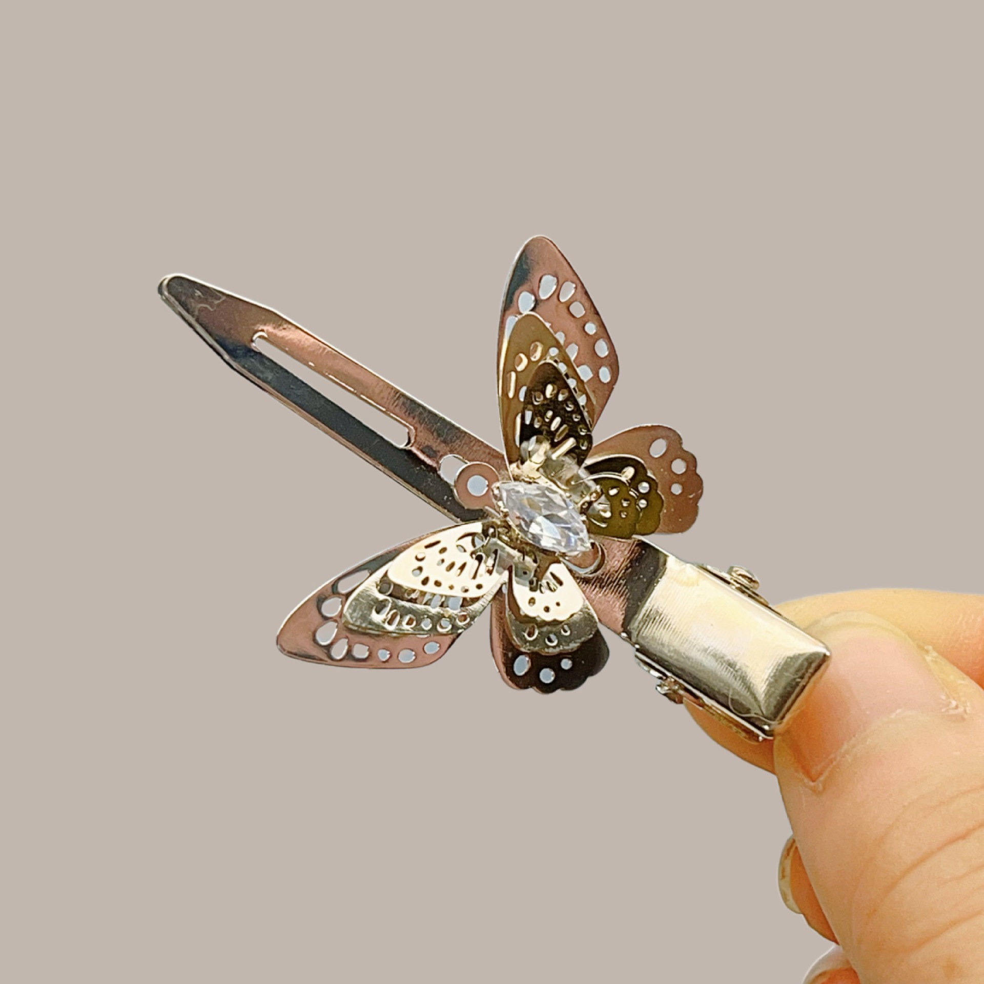 镂空蝴蝶发夹女早春配饰发饰头饰高级感夹子发卡鸭嘴夹刘海夹卡子