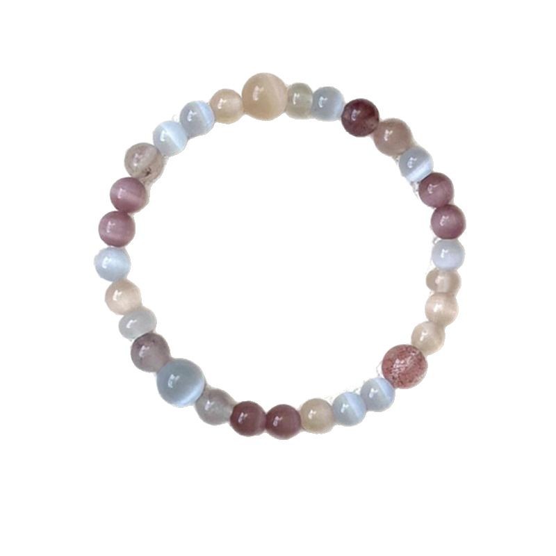 "Butterfly Mist Seeking Flowers" New Chinese-style cat's eye stone beaded bracelet, exquisite and retro, whitening strawberry bracelet, women's macaron Item Picture