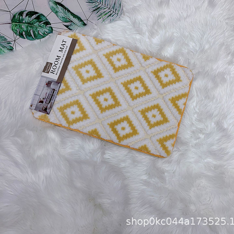 Wholesale anti-slip floor MATS for foreign trade, with a novel two-color three-dimensional water diamond-shaped pattern and skin-friendly fabric Specification image