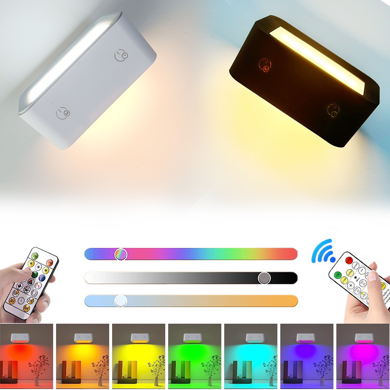 Modern wind double-sided luminous magnetic wall lamp USB charging touch adjustable light and color table reading lamp Bedside lamp full figure