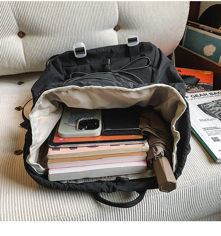 跨境双肩包男轻便登山包抽绳大容量户外旅行双肩包女大学生书包女详情48