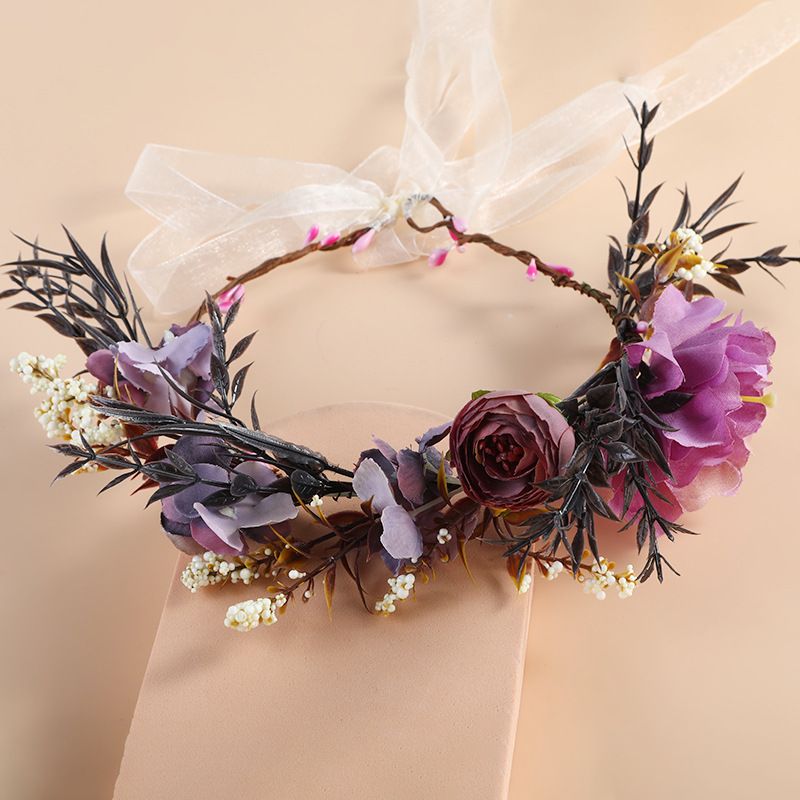Garland head accessories, hair flowers, hair ornaments, wreaths, hair bands, seaside vacation, children's performance props, headwear Specification image
