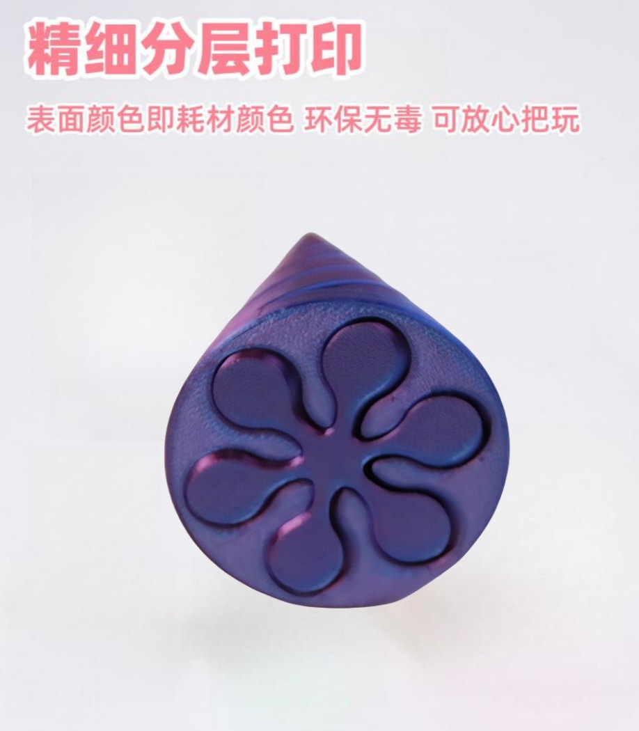 跨境3D打印解压玩具螺旋锥金字塔立体结构指尖玩具推推乐双色拼插详情4