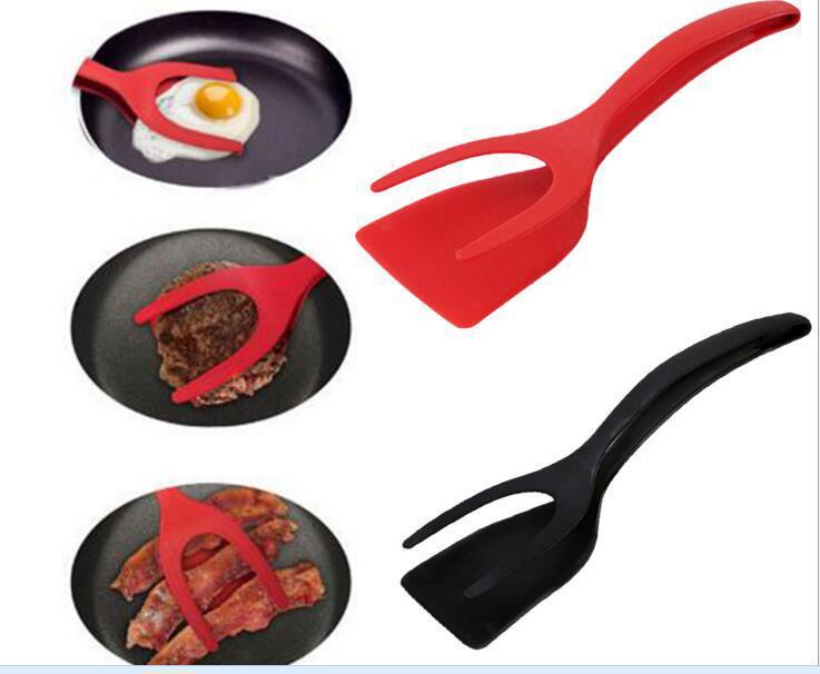 Creative kitchen gadget 2-in-1 for frying eggs, pancakes, toasting bread, and using spatulas and spoons