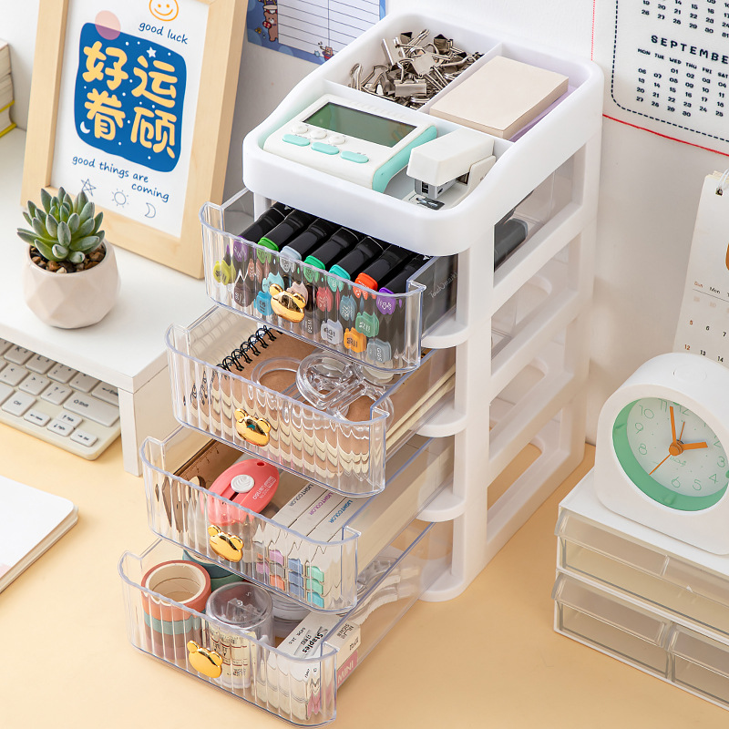 Desktop storage box Skin care and cosmetics box Student drawer dormitory artifact Small shelf on the desk 01227-832 Specification drawing