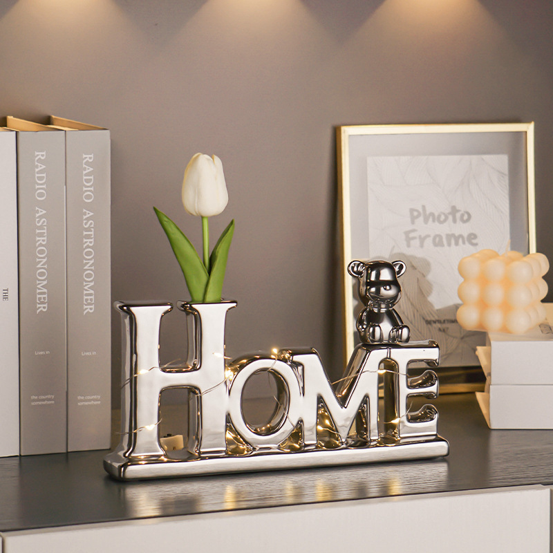 Entrance door door shoe cabinet key storage light luxury violence bear home living room TV cabinet wine cabinet decoration Application Scenario