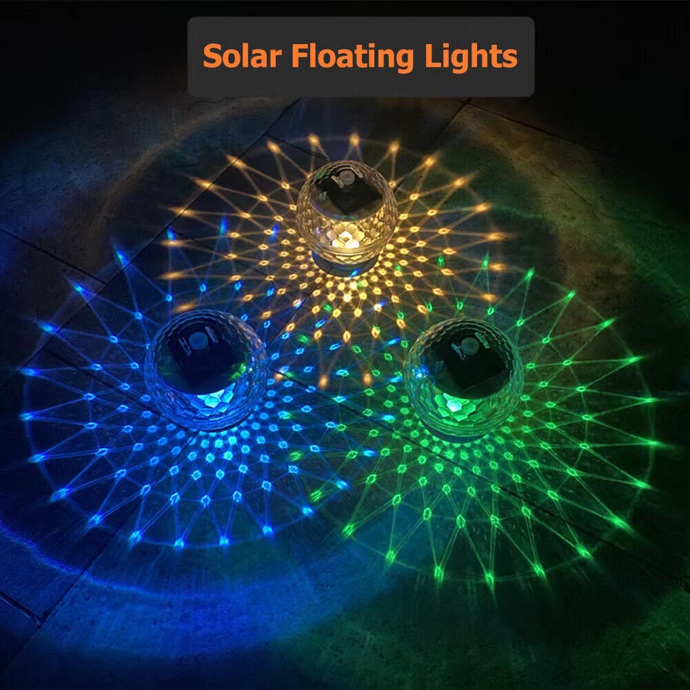 Outdoor solar floating swimming pool lights, rgb water float lights, pond floating lights, courtyard decoration, diving magic ball lights