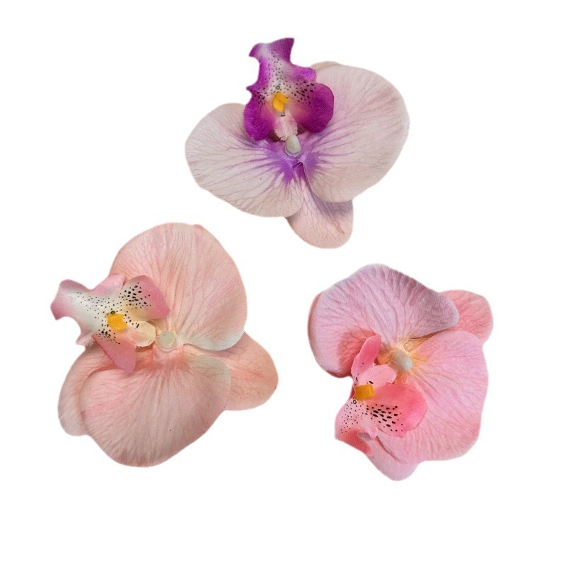 Artificial Phalaenopsis Flower Head 11.5Cm Fake Flower Diy Silk Flower Wedding Decoration Flower Art Hairpin Materials Adornment Wholesale Item Picture