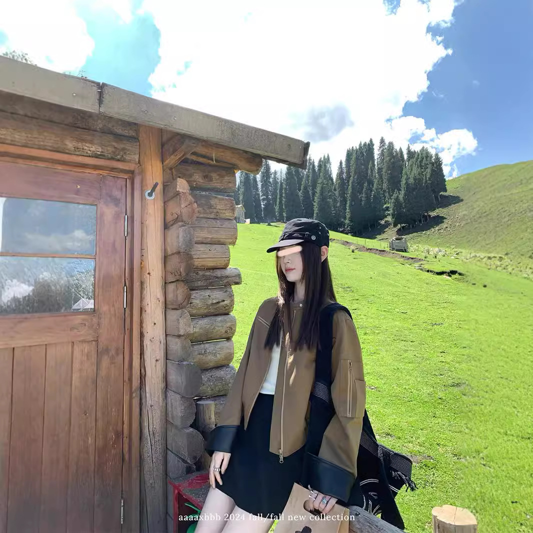 女式皮衣实物图