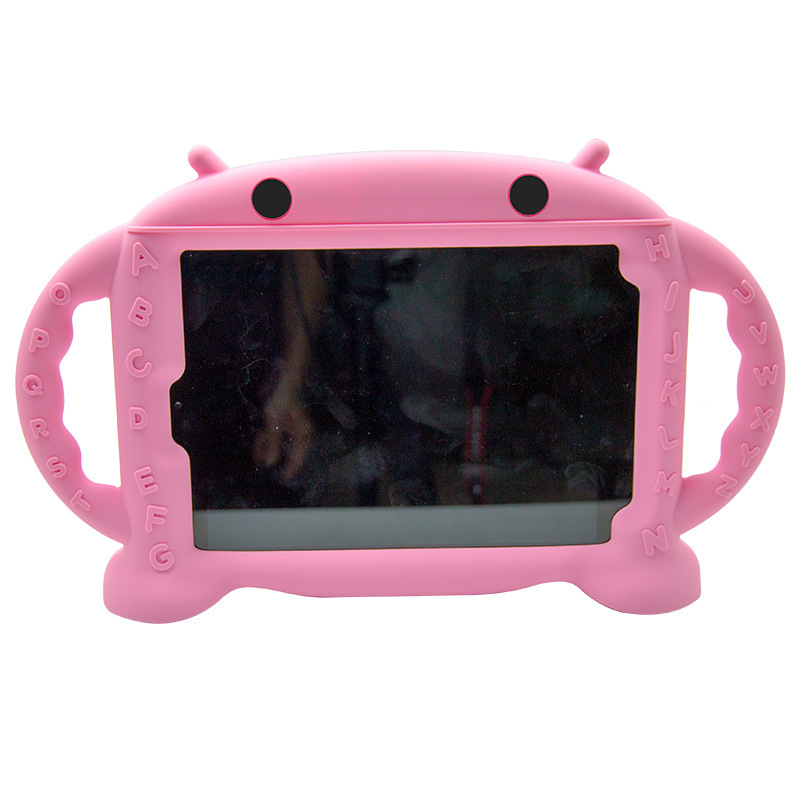 手提双握把带数字可学习识字硅胶保护套卡通儿童机器人硅胶平板套