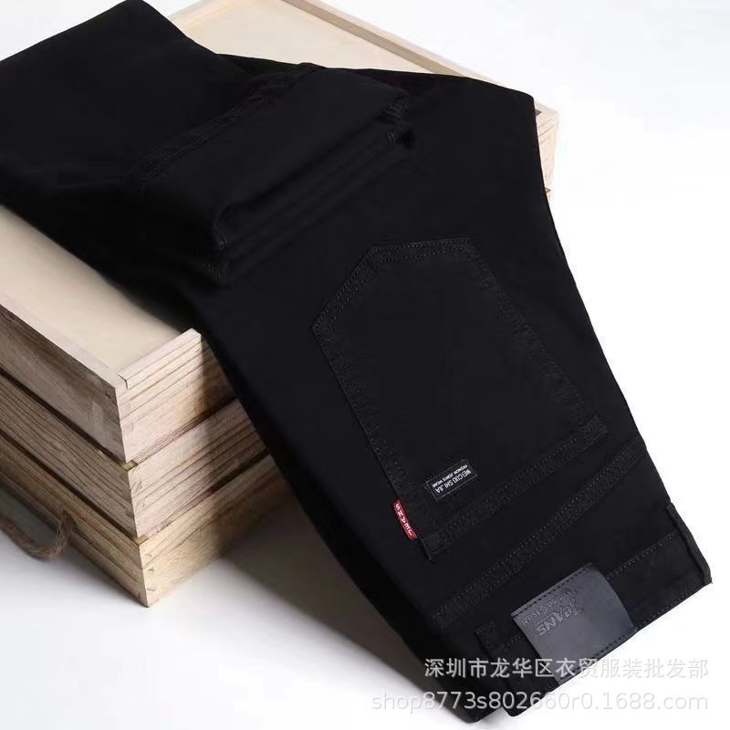 Yimao summer thin jeans, high-quality, high-elasticity men's straight-leg loose, high-waisted European-sized business men's wear Item Picture