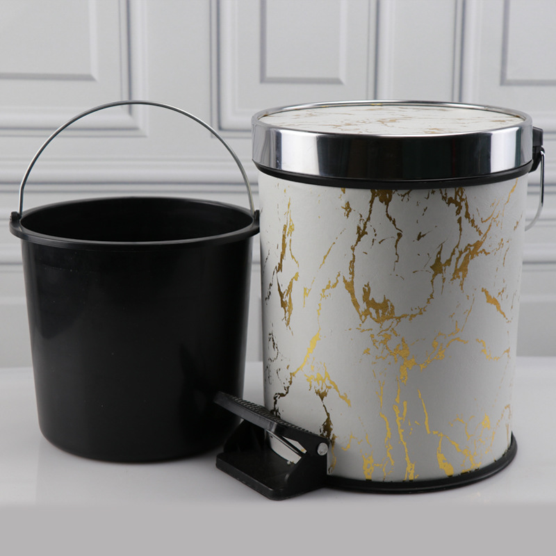 Step On The Trash Can + Paper Towel Box With Cover Household Toilet Kitchen Toilet Bedroom Paper Basket Treadle Garbage Container details Picture