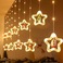 跨境新品/圣诞节灯串/圣诞老人卡通/造型窗帘灯/LED彩灯/房间橱窗装饰细节图