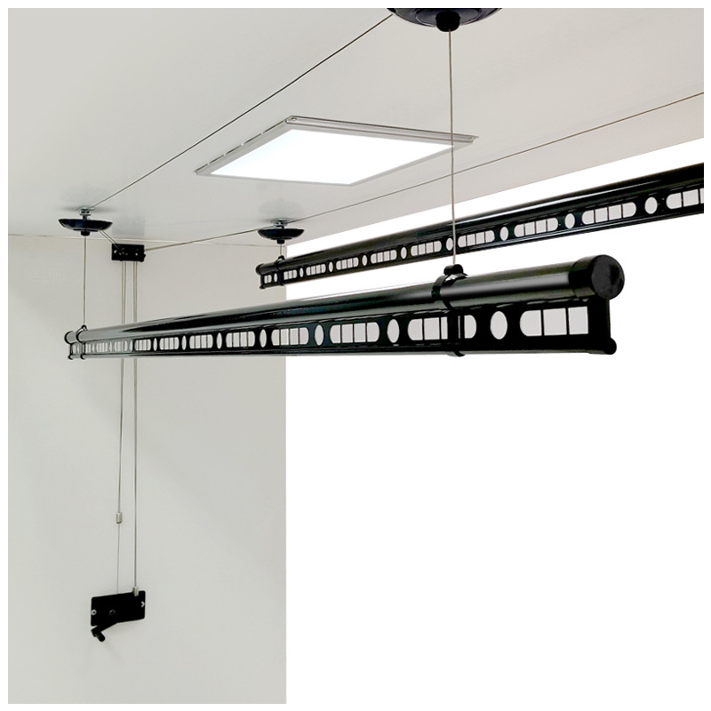 Lifting clothes drying rack, hand-cranked clothes drying pole, balcony single pole and double pole manual lifting clothes drying rack, one-piece consignment clothes drying machine Item Picture
