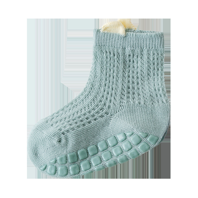 Spring and summer mesh thin boneless loose baby socks, anti-slip baby walking socks, breathable floor cotton parent-child socks Item Picture
