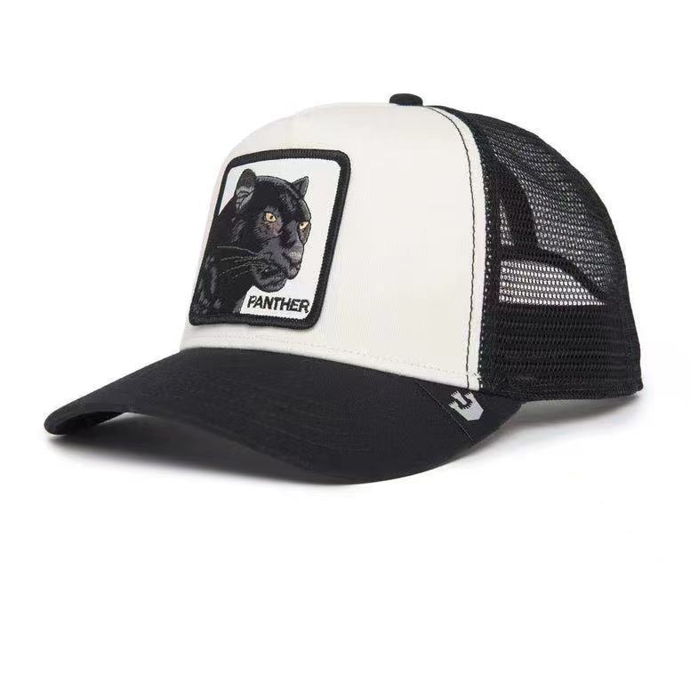 Stock High Version Of Animal Shape Embroidered Baseball Cap Trucker Panther Rooster Wolf Cross Border Explosion Application Scenario