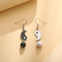 Cross-border explosive black and white Tai Chi bagua earring earring hook alloy drop oil simple drop earring earring accessories female spot