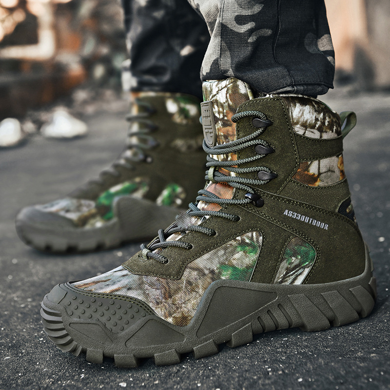 Cross-Border Camouflage Large Size Special Forces Boots Russian Combat Boots Wear-Resistant Training Combat Boots Outdoor Hiking Shoes Application Scenario