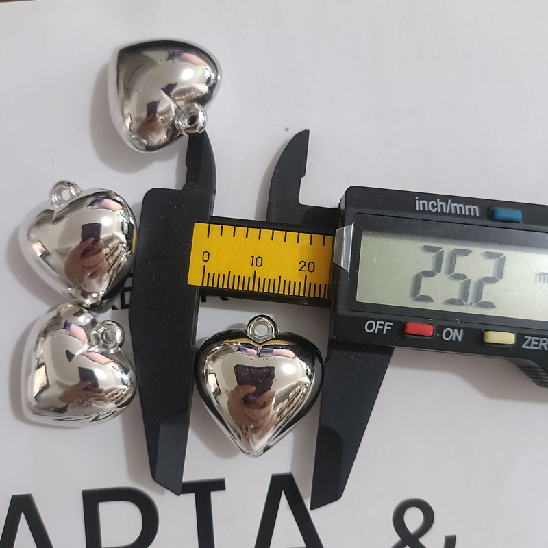 CCB银色桃心吊坠单吊心形塑料珠子DIY饰品配件批发礼品爱心形状详情15