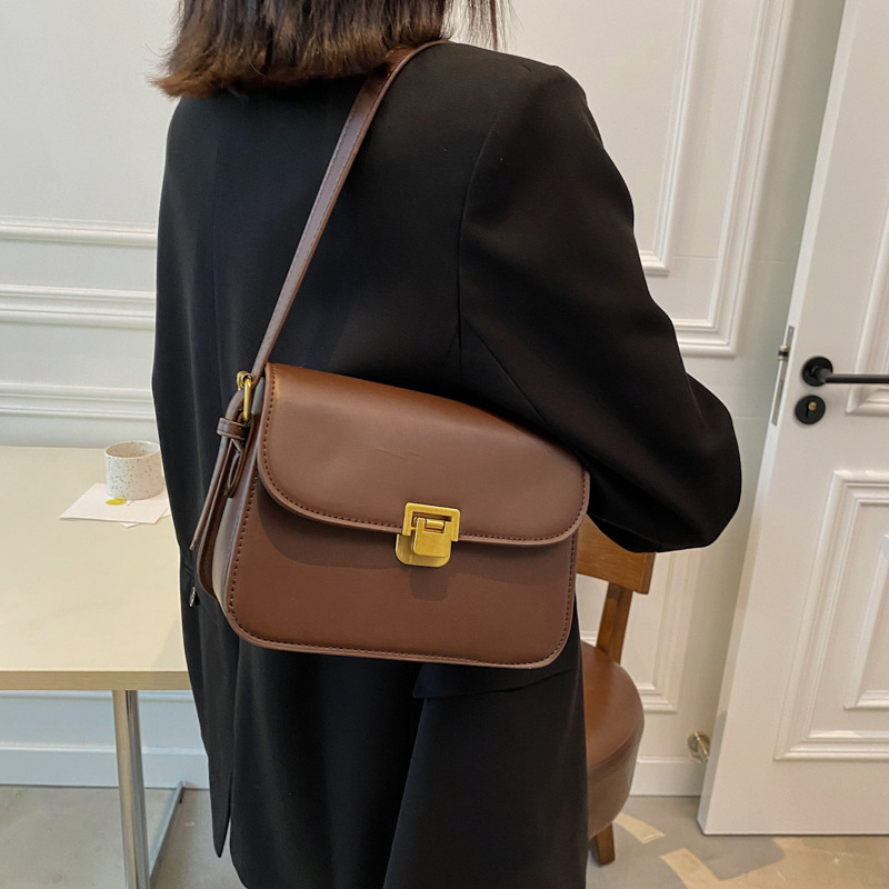 Temperament Women's Bag Women 2022 New Fashion Fashion Simple Crossbody Bag Retro Style One-Shoulder Small Square Bag Specification drawing