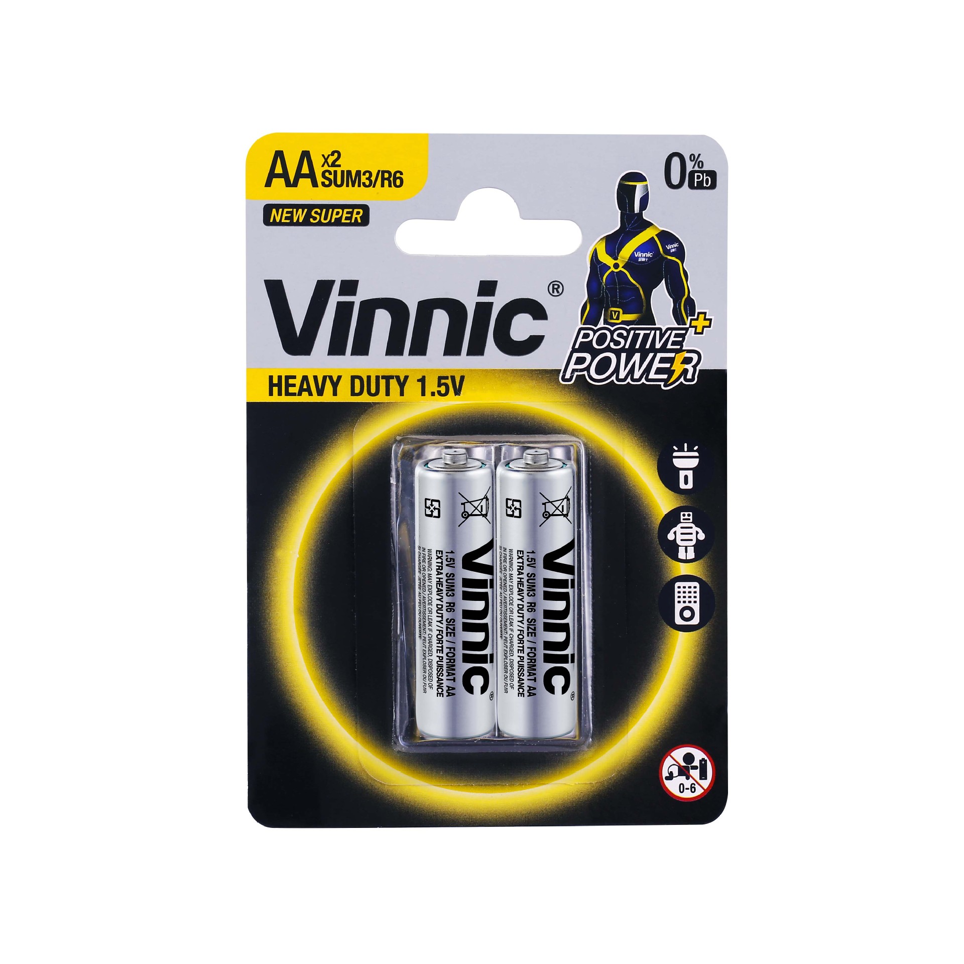 Iron shell AA40 vinnic Silver Warrior No. 5 battery, mercury-free and environmentally friendly carbon battery, specifically designed for toy remote controls Specification image
