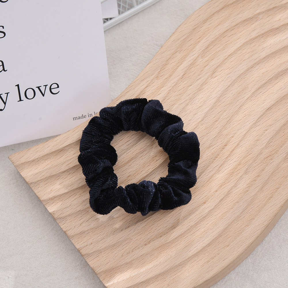 Basic velvet fabric large intestine hair band, solid color coil, leather band, high-elasticity and versatile fabric hair accessory manufacturer wholesale Specification image