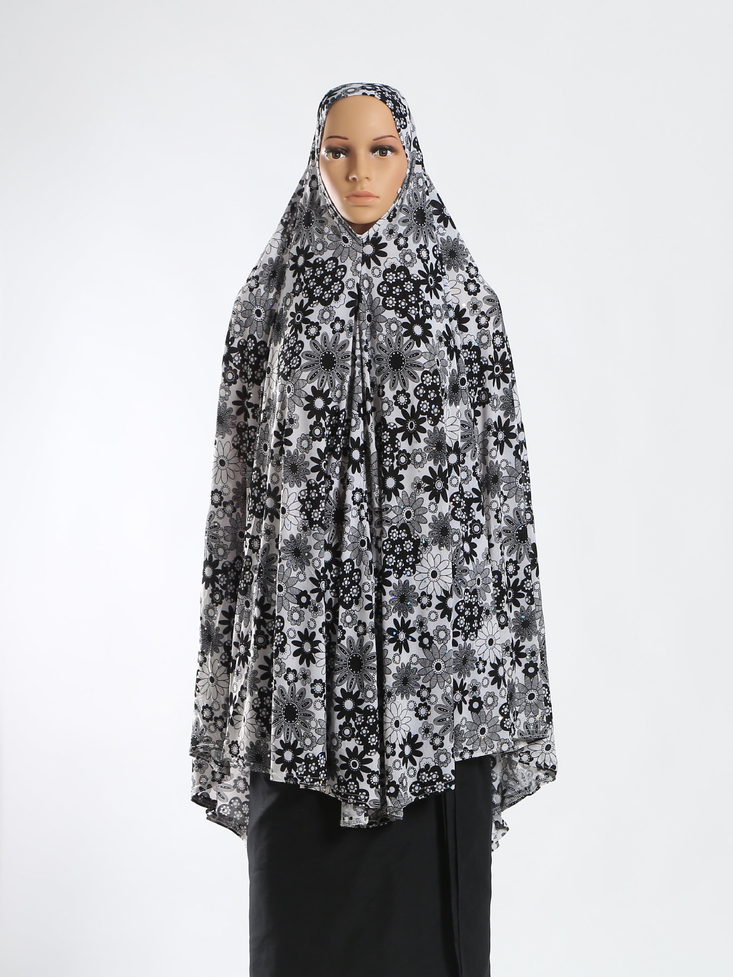 2024 On The New Middle East Dress Arabian Hooded Burqa Ice Silk Headscarf Gown Dubai Style Dress Item Picture