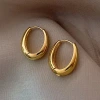 A new batch of retro women's earrings and accessories featuring smooth metal U-shaped ear buckles and geometric oval ear rings from Japan and South Korea details Picture
