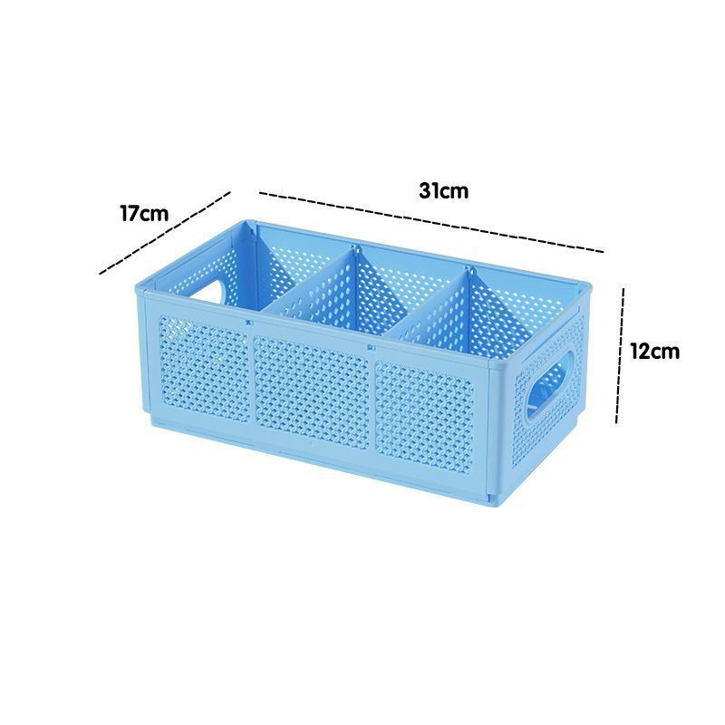 New folding dormitory storage and organization basket, multi-compartment sock and underwear storage box, office desktop clutter organization box Item Picture