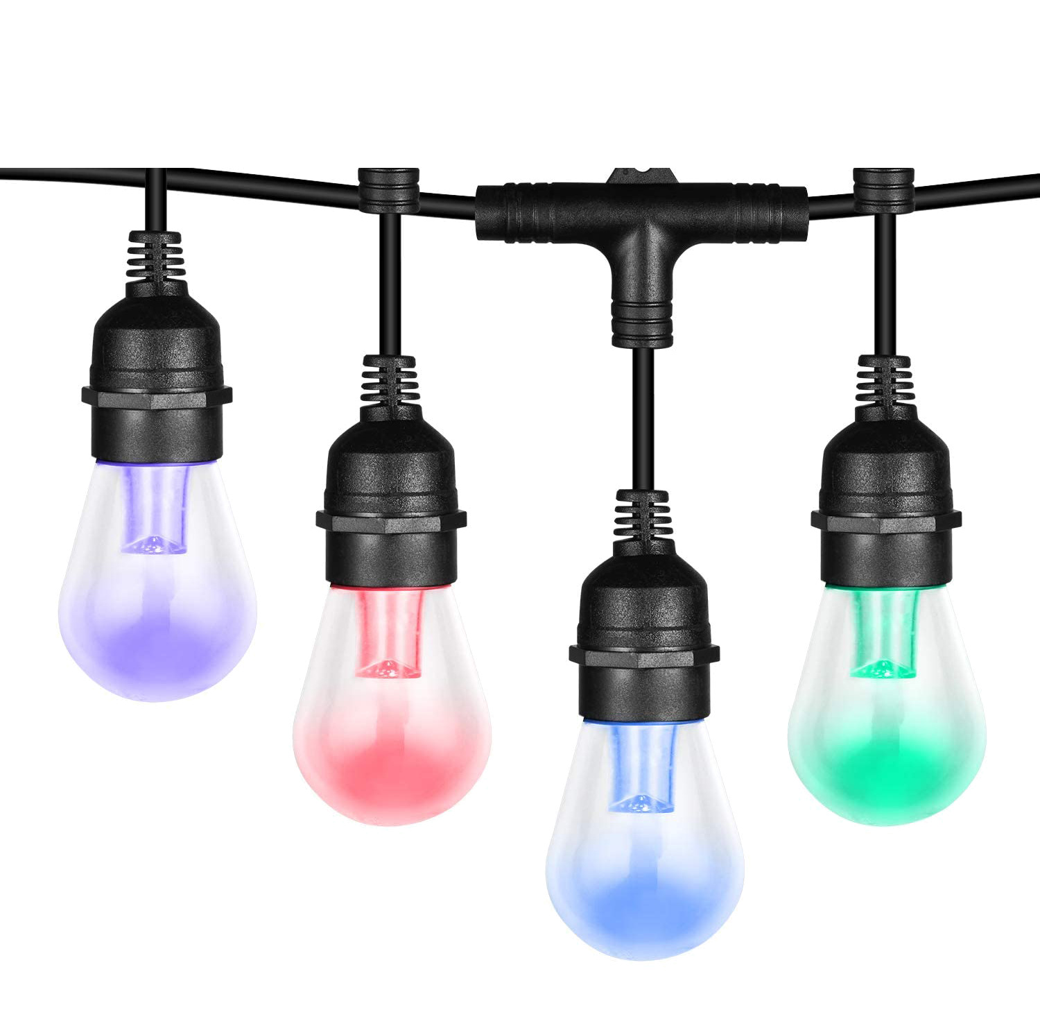 Smart outdoor string light 24-foot -12 bulbs, Wifi +433 waterproof APP control, single light controllable