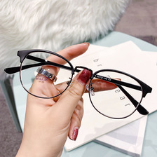 10209新款半金属眼镜框防蓝光眼镜平光镜无度数厂家批发跨镜镜架