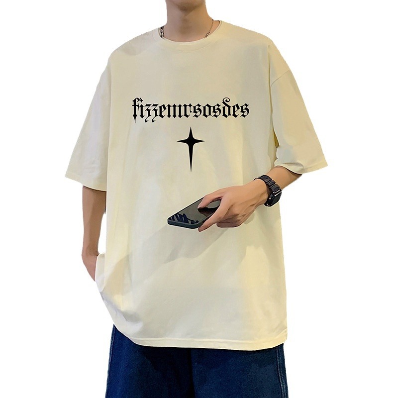 Summer short-sleeved T-shirt for men, 2024 new style American pure cotton round-neck T-shirt, retro ins trendy brand half-sleeved top Item Picture