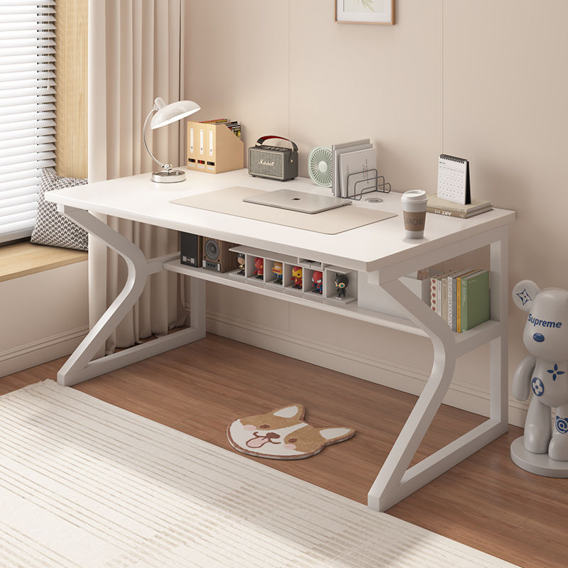 Desktop white home computer desk, simple bedroom desk, workbench table, office desk, easy gaming and e-sports desk Specification image