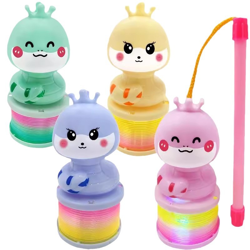 In the Year of the Snake 2025, lanterns with glowing rainbow circles, cartoon snake babies, children's hand-held lanterns, glowing and elastic New Year Lantern Festival Item Picture