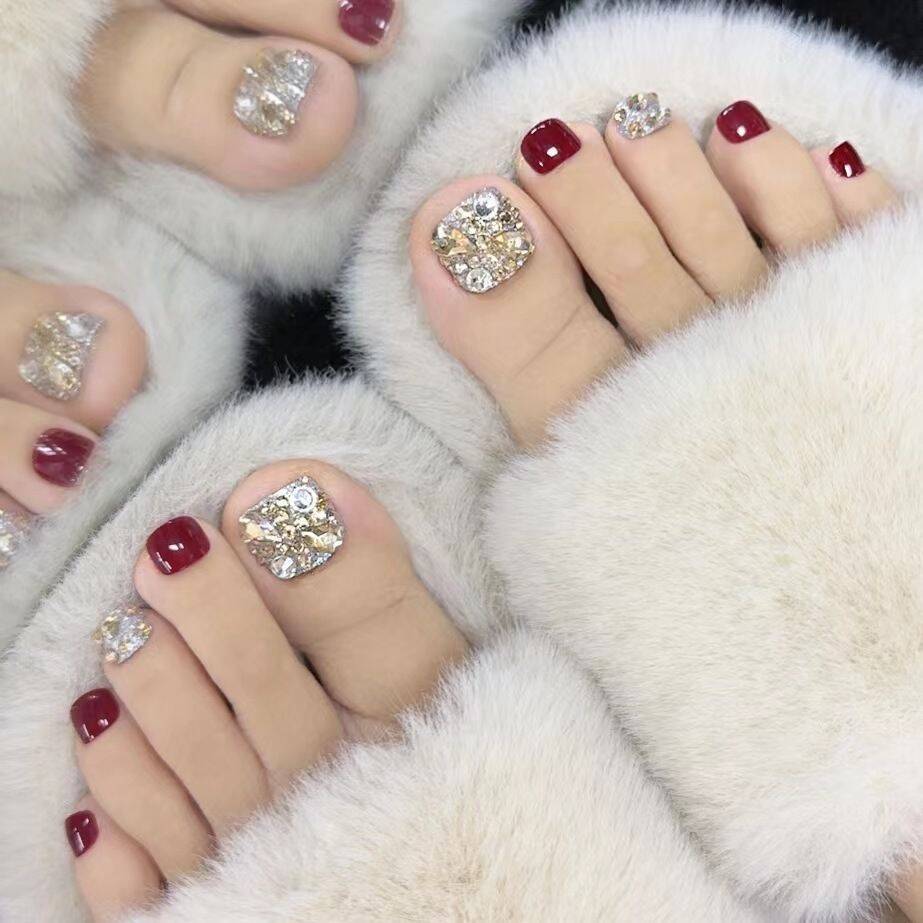 Summer's new toenail patches, nail art products, wearable false toenail patches, whitening, detachable, 24 pieces Item Picture