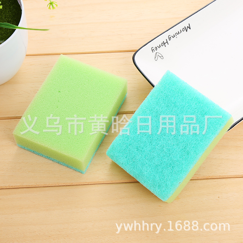 【 Chi Jia 】 Double-sided colored kitchen cleaning, degreasing, dishwashing, sponge wiping, household cleaning, bubbling Specification image