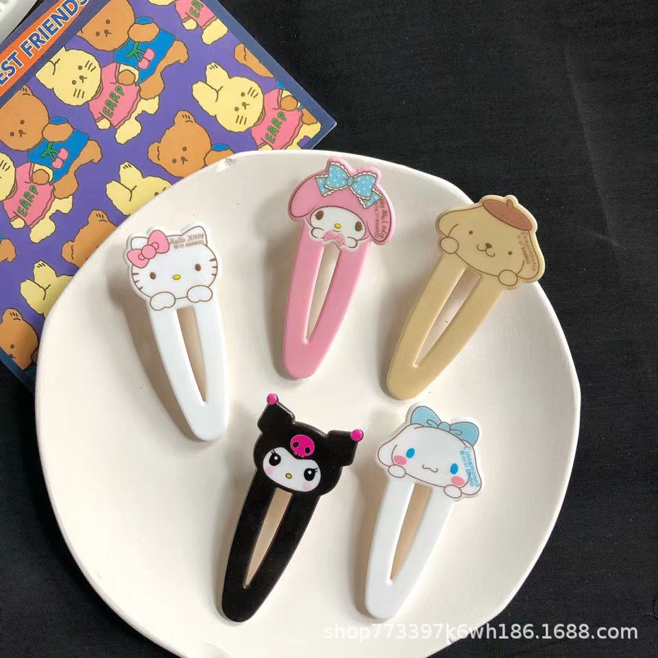 Japanese acrylic children's Kulomi Cinnamon dog duckbill hairpin decoration, girlish heart hairpin headwear, student hairpin