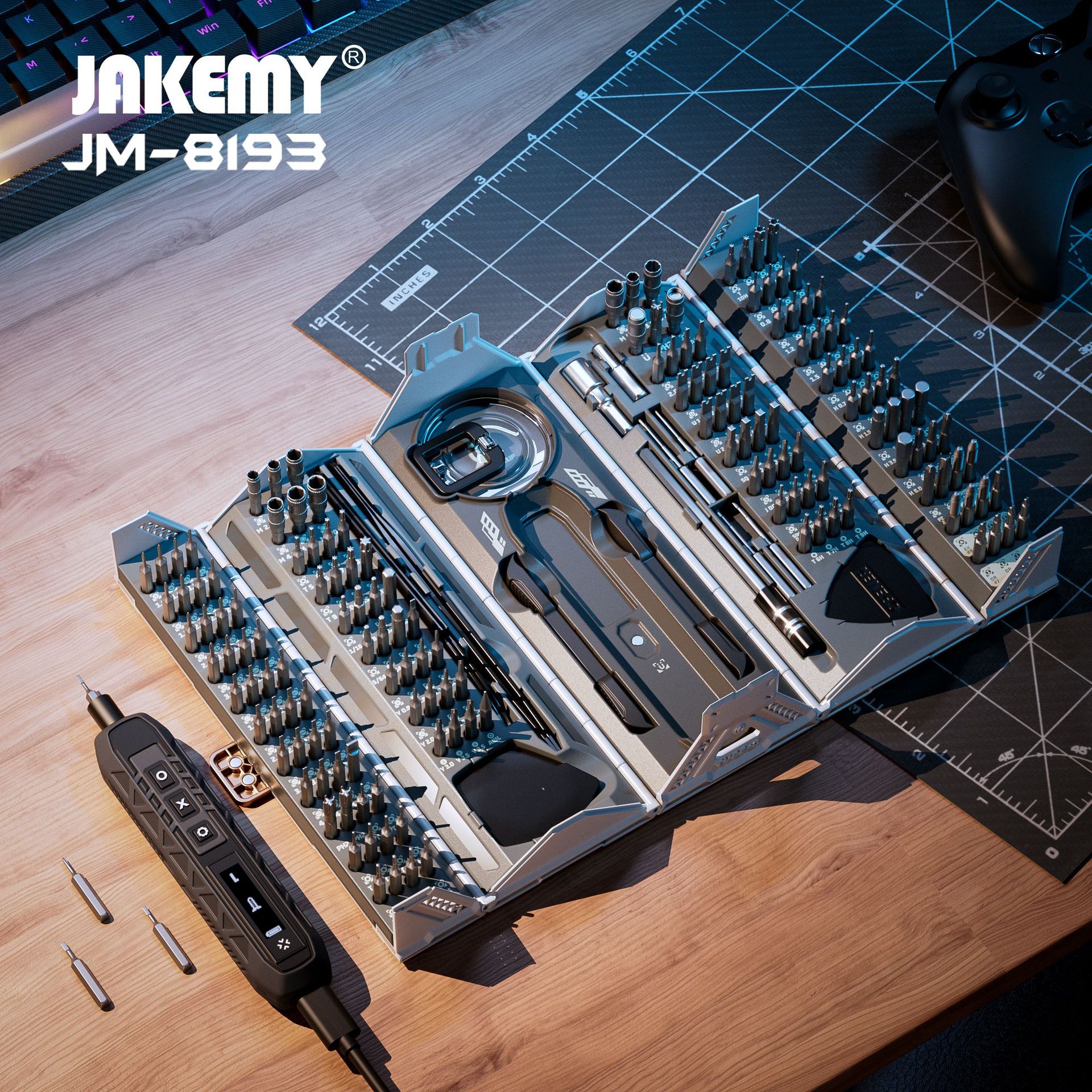 Bison JM-8193 Small mini electric screwdriver, rechargeable electric screwdriver, household electric screwdriver, manual all-in-one set Item Picture