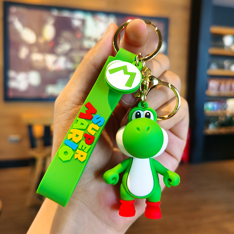 Super Mario Cartoon Cute Mario Key Chain Bubble Dragon Mario Key Chain Doll Soft Glue Pendant Application Scenario