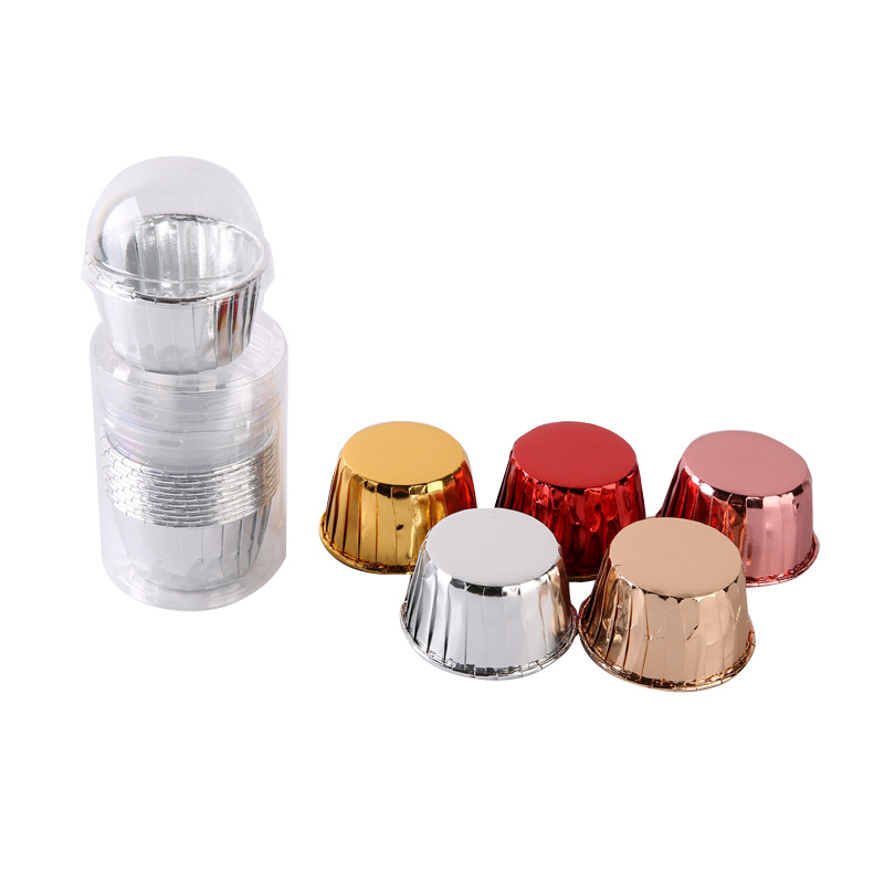 纯色卷口蛋糕纸杯5*4cm 10杯+10盖子