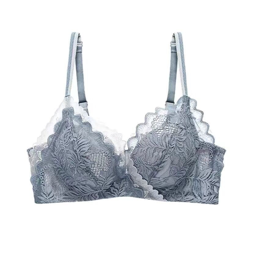Guangdong Shantou lace lingerie for women's small breasts, gathering and anti-sagging without steel rings, Jieyang women's French bra cover set Item Picture