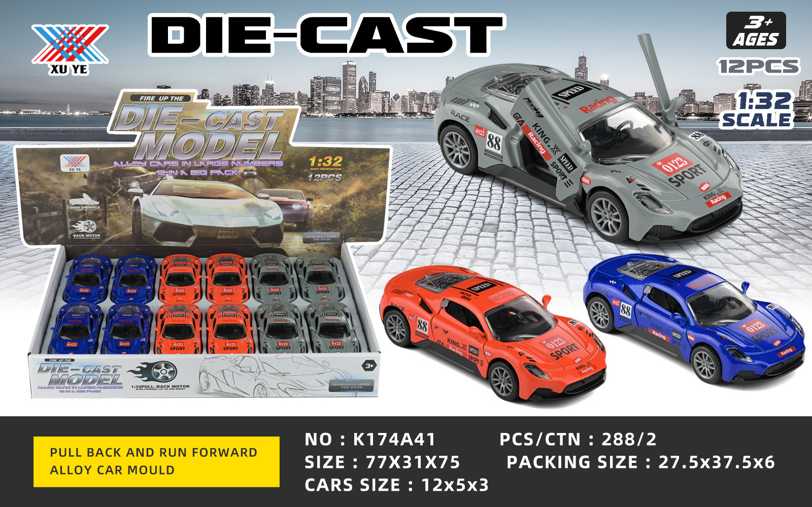 1:32 Alloy Model Multiple Models Of Open Door Pull Back (12 Only) Alloy Model Boy Toy Car Item Picture